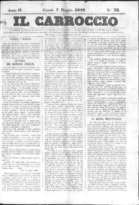 Il Carroccio - Edizione 32 del 07/05/1849